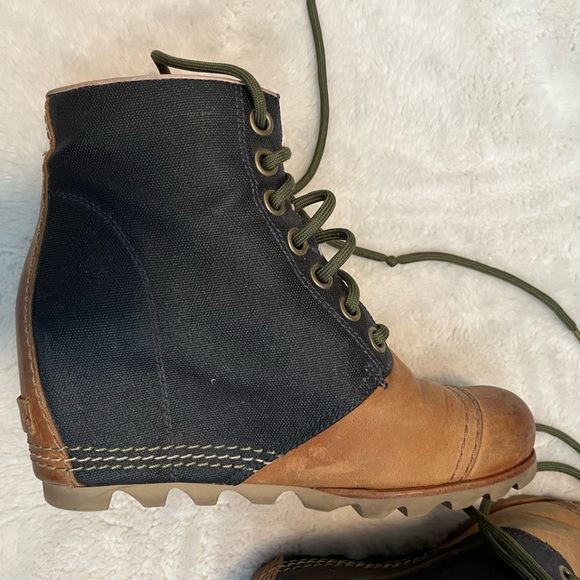 Sorel PDX Lexie Leather Wedge Boots Sz 8 - Picture 6 of 8